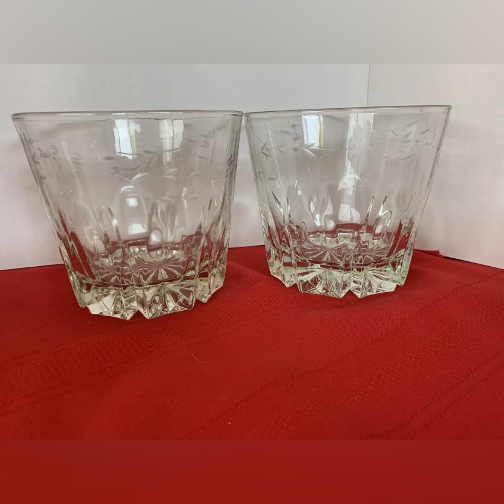 PRINCESS HOUSE Heritage 2 Vintage Ice Buckets Floral Etched Glass Crystal Bowls